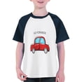 thumbnail image 2 of Ruyang Toddler Boys Raglan T Shirt Car Letter Print Short Sleeve Tees Shirt Tops Baby Kids Cotton Soft Loose Fit Crew Neck Tops, 2 of 8