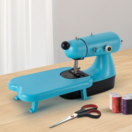 Miumaeov Mini Sewing Machine Electric Countertop Sewing Machine with Extension Table 2 Control Modes Adjustable Tightness for Home Blue