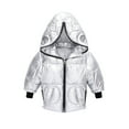 thumbnail image 2 of LFEOOST Winter Down Coats for Kids Baby Boys Girls Full Zip Up Light Puffer Padded Jacket Hoods Infant Outerwear Silver 110, 2 of 4