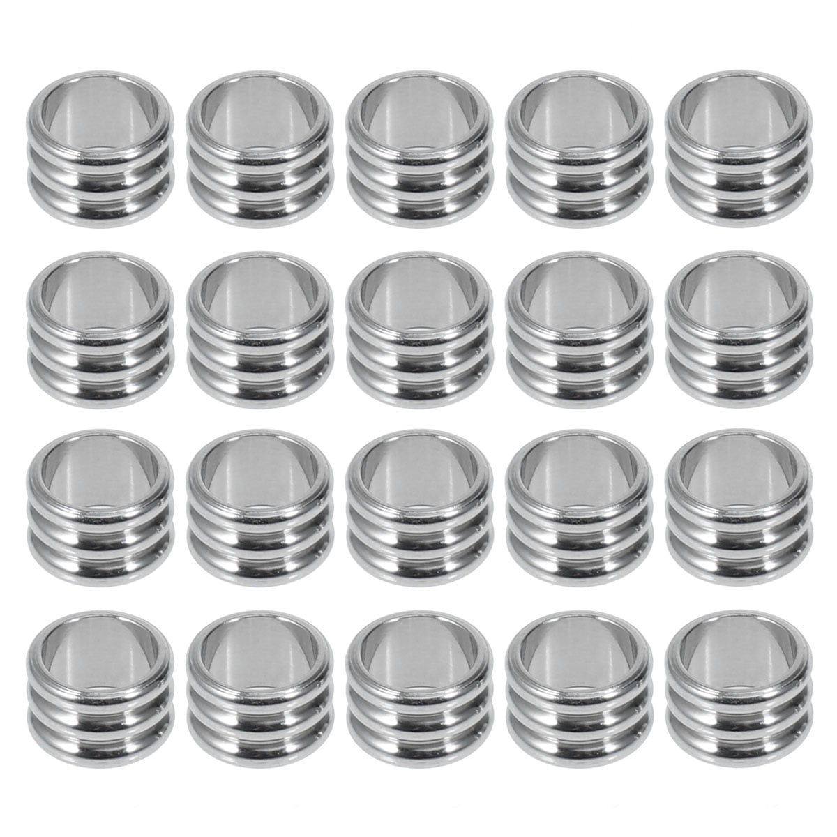 LITINKIMI Plated Stainless Steel Spacer Beads for Jewelry Crafting 20 Pieces for Bracelet and Necklace Making