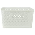 thumbnail image 3 of Simplify Small Resin Wicker Storage Basket in White (10 x 8 x 4"), 3 of 11