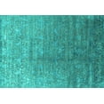 thumbnail image 1 of Ahgly Company Machine Washable Indoor Rectangle Oriental Turquoise Blue Industrial Area Rugs, 5' x 7', 1 of 4