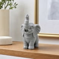 thumbnail image 4 of 1 Pair Elephant Decor Figurine Resin Elephants Statue Decor for Home Office Bookshelf Stand Shelf Living Room Bedroom Decorations Gifts for Women Mom, 4 of 7