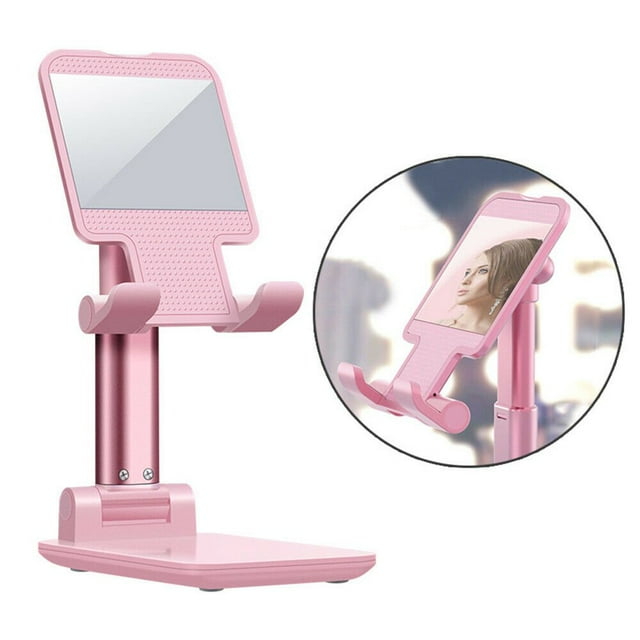 Cell Phone Stand Angle Height Adjustable Cell Phone Holder Fully Foldable Cell Phone Stand for Desk Compatible with All Mobile Phones Switch iPad Tablet(4-13”)