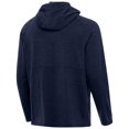 thumbnail image 3 of Men's Antigua Heather Navy Dallas Wings Spikes Raglan Quarter-Zip Hoodie, 3 of 3