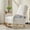 White, variant on CQSXDA Modern Accent Rocking Chair with Solid Wood Legs and Side Pocket Upholstered Nursery Glider for Any Room, White