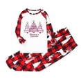 thumbnail image 4 of Yievot 2 Piece Family Christmas Pajamas Matching Sets PJ's Sleepwear Christmas Trees Printed Shirts and Plaid Pants Festival Party Sleepwear, 4 of 6