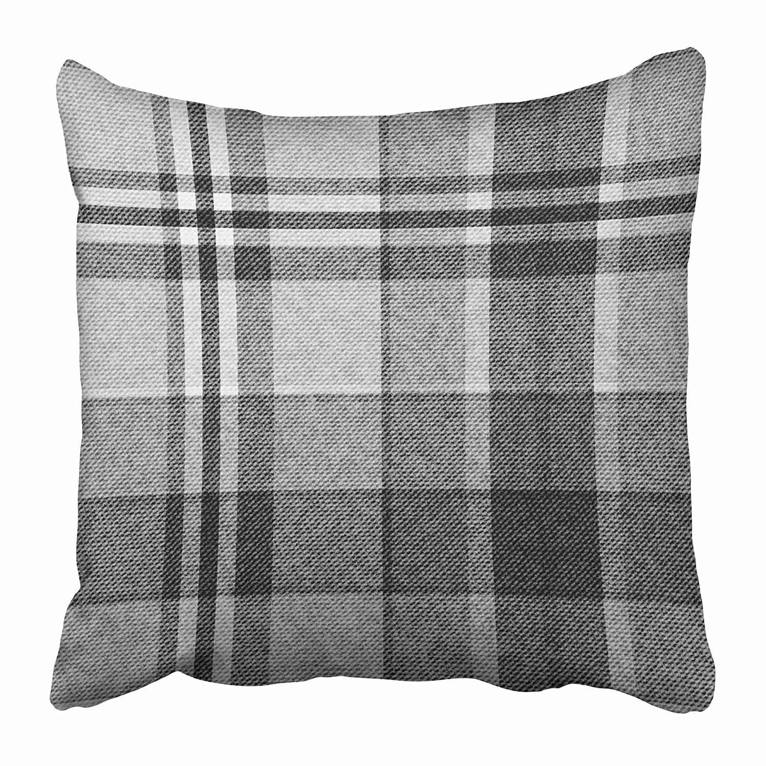 ARHOME Gray Tartan of Checkered Plaid Black Flannel Geometric Abstract
