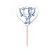 thumbnail image 1 of Campeonato de futbol Trofeo Azul Etiqueta del corazón de la bandera del palillo de dientes, 1 of 3