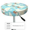 thumbnail image 4 of Kll White Geese And Flower Round Bar Chair Cushion Cover 14 Inch,Bar Stool Protector With Elastic, Soft Washable, 4 of 7
