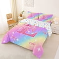 thumbnail image 2 of Manfei 3D Cartoon Bowtie Print Full Size Comforter Sets,Colorful Monogrammed E Bedding Comforter Set,Colorful Stars Reversible,3-Piece,1 Comforter and 2 Pillowcases, 2 of 7