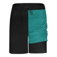 thumbnail image 5 of Havenre Mens Swim Trunks Big and Tall Regular Fit Casual Quick Dry Color Block Summer Drawstring Elastic Waist Beach Shorts with Pockets Mint Green L, 5 of 9