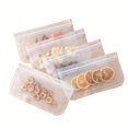 thumbnail image 2 of 20*22cm Lot de 5 Sacs en Silicone Réutilisables avec Fermeture Éclair et Support pour Aliments, Sacs de Congélation, Sacs à Sandwich, Sacs de Rangement pour Légumes, Lait, Collations, Viandes, 2 of 5