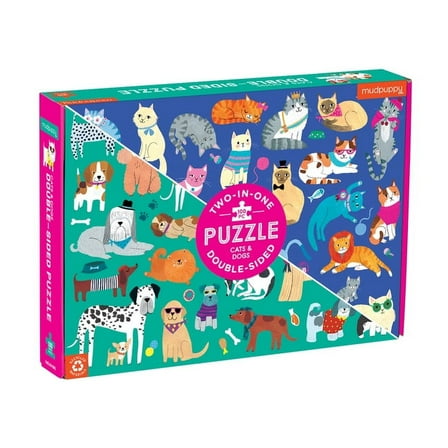 Mudpuppy - Cats & Dogs - 100 Piece Double-Sided Jigsaw Puzzle