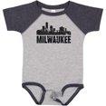 thumbnail image 3 of Inktastic Milwaukee Skyline Grunge Boys or Girls Baby Bodysuit, 3 of 5