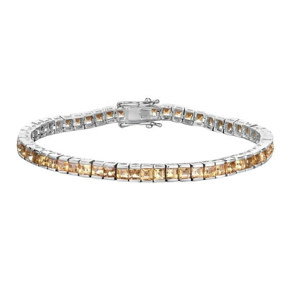 Genuine Citrine Yellow Bracelet 8.25 Carat Tennis November Birthstone Jewelry Gift For Her