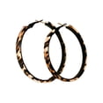 thumbnail image 4 of Leopard Print Large Hoop Earrings Metal PPU Luxury Fashion Pair, 4 of 7