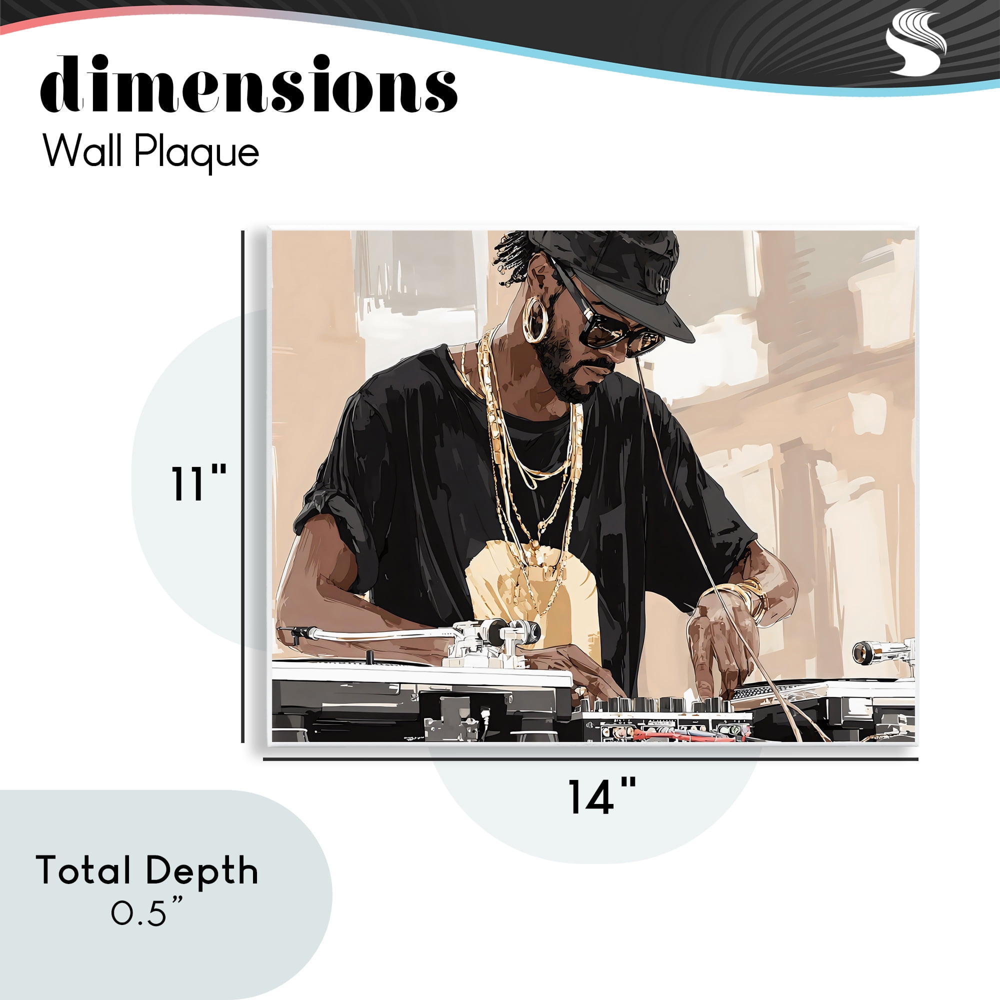 Stupell Industries Timeless DJ with Urban Rhythm Wall Plaque Art, design by Franklyn Gregory