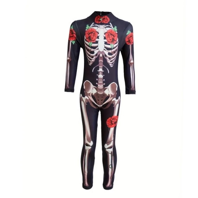 Disfraz de esqueleto de Halloween para mujeres, niñas, adultos y niños. Accesorios para fotos. Para altura 170cm