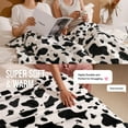 "Livhil Plush Sherpa Cow Print Throw Blanket, Soft Cozy Animal Blanket