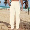thumbnail image 7 of JGNGSHN Pajama for Men Drawstring Wide Leg Lounge Solid Color Pants Pjs Bottoms with Pocket Button Fly Button Casual Elastic Waist Sleep Pant, 7 of 7