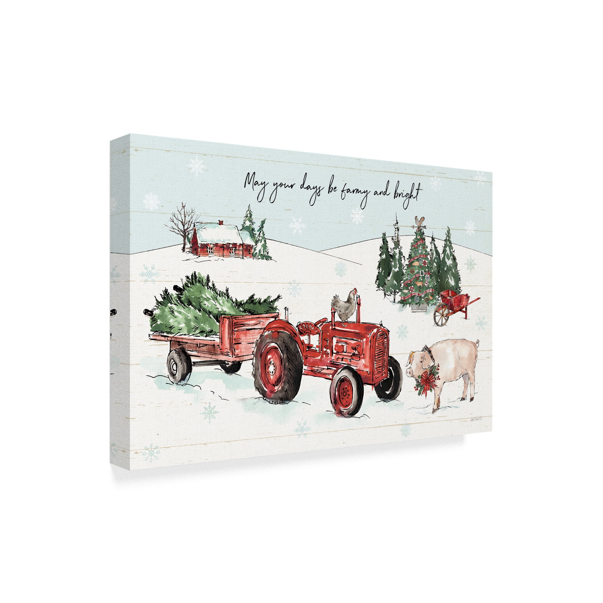 Trademark Fine Art 'Holiday on the Farm I Farmy and Bright' Canvas Art by Anne Tavoletti