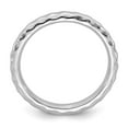 thumbnail image 2 of 925 Sterling Silver Stackable Expressions Rhodium Hammered Ring Size: 8; for Adults and Teens; for Women and Men, 2 of 5
