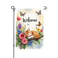 thumbnail image 2 of Welcome Spring Garden Flag Sleeping Kitten Flowers & Butterflies Double Sided 12x18 Inch Outdoor Yard Decoration Home Gifts for Men Women Birthday Gifts Memorial Day, 2 of 7