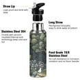 thumbnail image 3 of Yayeee 33oz Insulated Water Bottle Double Wall Stainless Steel with Flip Straw Lid, Green Forest Scene, 3 of 7