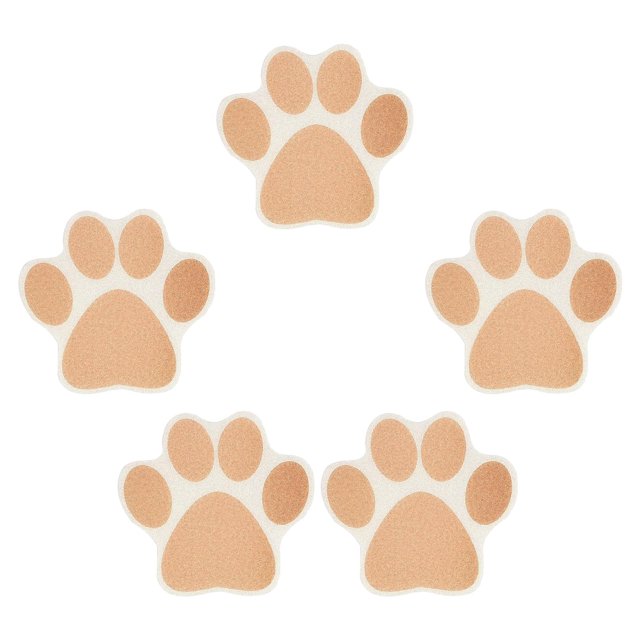 5 pegatinas antideslizantes para bañera con diseño de huellas de patas Marrón L