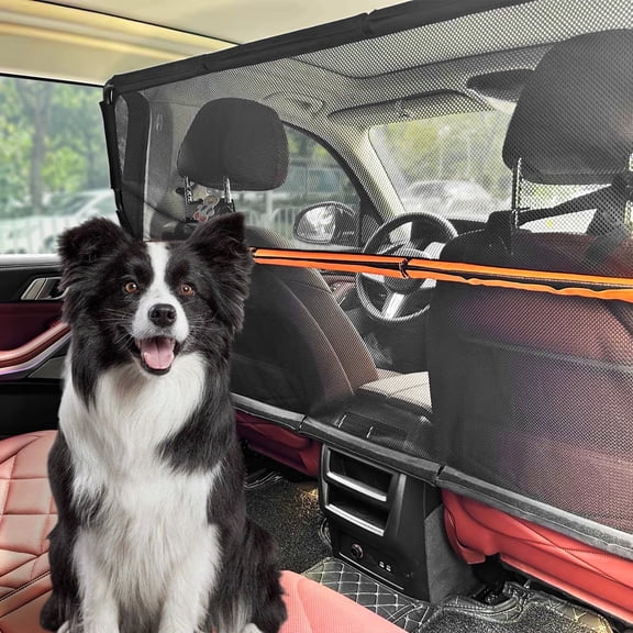 Upgraded Dogs Car Barrier Wide 50", Dog Barrier Made of High Density Nylon & PVC for Anti-Scratch by Dogs, Car Dog Barrier with One-Piece Design for Easy Installation for Cars, Trucks and SUV