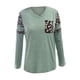 thumbnail image 5 of Camiseta informal con cuello en V y manga larga con estampado de leopardo para mujer Fridja  hj4073, 5 of 7