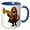 Blue/White, variant on 3drose, Funny Cute Basset Hound Dog Playing Trumpet Cartoon, 11oz Two-tone Blue Mug