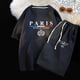 thumbnail image 2 of Conjunto de dos piezas de marca de verano con diseño de gofres para hombre, camisetas, pantalones cortos, traje deportivo para correr, conjunto de 2 piezas, chándal informal, ropa de calle, conjunto d, 2 of 5