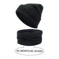 thumbnail image 2 of ZQUUVOU Winter Beanie Hat Scarf Gloves Set for Men Women Solid Color Outdoor Warm Knitted Hat Scarf TouchscreenGlove Set Black, 2 of 4