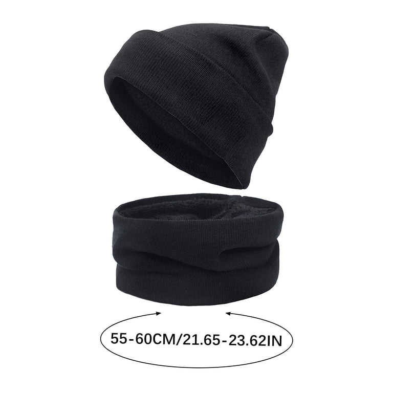 Picture Black Knit Hat and Scarf Set warm legs and gloves black Winter Hat Scarf and Gloves Set for Women, Warm Knitted  main image 2