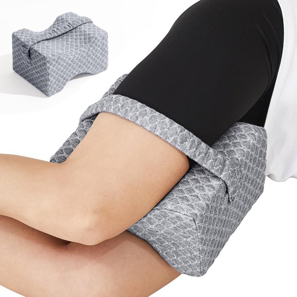 Almohada de rodilla UJPFEO para personas que duermen de lado, almohada para piernas, color gris