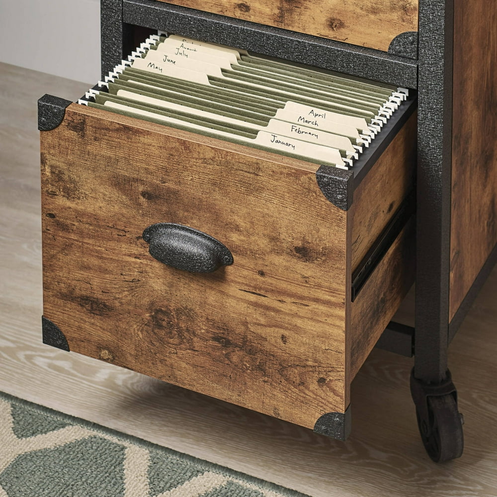 Better Homes & Gardens 2 Drawer Rustic Country File Weathered