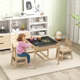 thumbnail image 2 of Costway Kids Table and Chairs Set 4 in 1 Children Activity Table with Reversible Whiteboard Gray+Natural, 2 of 10