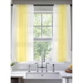 thumbnail image 3 of Lemon Yellow White Semi Sheer Curtains 63 Inch Length 2 Panels Set, Gradient Vertical Stripes Geometric Sheer Kitchen Curtain Privacy Voile Window Curtain for Living Room Bedroom Rod Pocket Drapes, 3 of 7