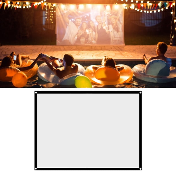 Pantalla de Proyección Portátil, Cortina de Proyectores Blancas Plegables, No Rance, Pantalla de Proyección de Películas 4: 3 Para Para Para Pared Unida A Un Marco, Aire Abieter En
