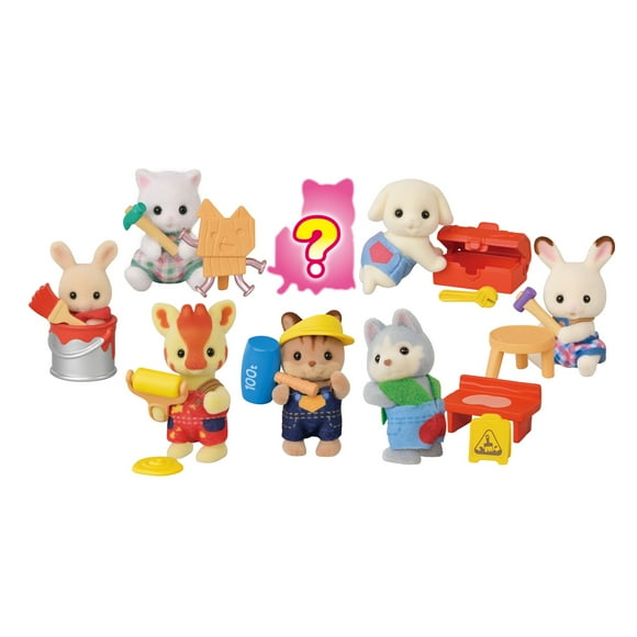 Calico Critters Baby Builder Series Blind Bags, Surprise Set including Doll Figure and Accessory, CC Blind Bag - Builder Series