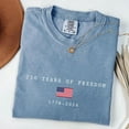 thumbnail image 3 of 250 Years of Freedom Minimalist 4th of July T-Shirt, Subtle USA 1776-2026 American Flag Graphic Tee, Unisex Heavyweight Cotton Shirt, 3 of 7