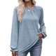 thumbnail image 1 of Camisas de Larga para Mujer, Moda Otoño 2025, Blusas Elegantes e Informales, Blusas Tipo Túnica Plisadas con Cuello Redondo. Azul S, 1 of 10