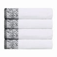 thumbnail image 2 of Superior Wisteria Floral Cotton Bath Towels, Set of 4, White/ Grey, 2 of 8