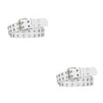 thumbnail image 2 of Maytalsory All Trend Match Alloy Buckle Punk Belt For Womens Jeans Party Waistband Classic Style Pin Work White 110cm 2Set, 2 of 6