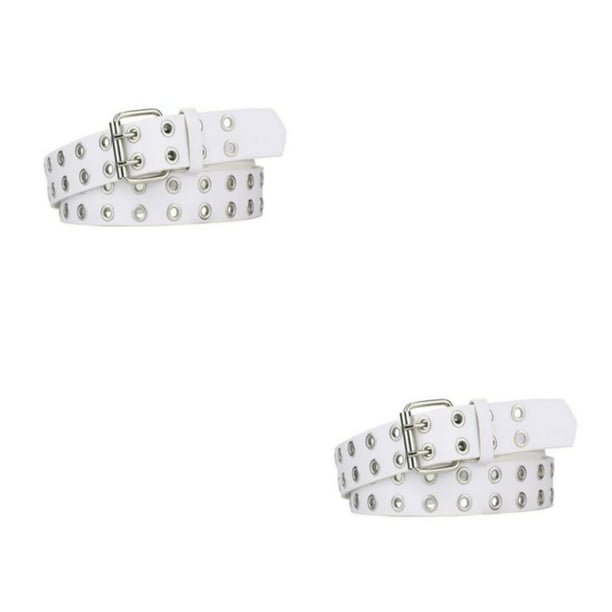 Cinturón con hebilla de aleación Qarigey Blanco 110cm 2Conjunto