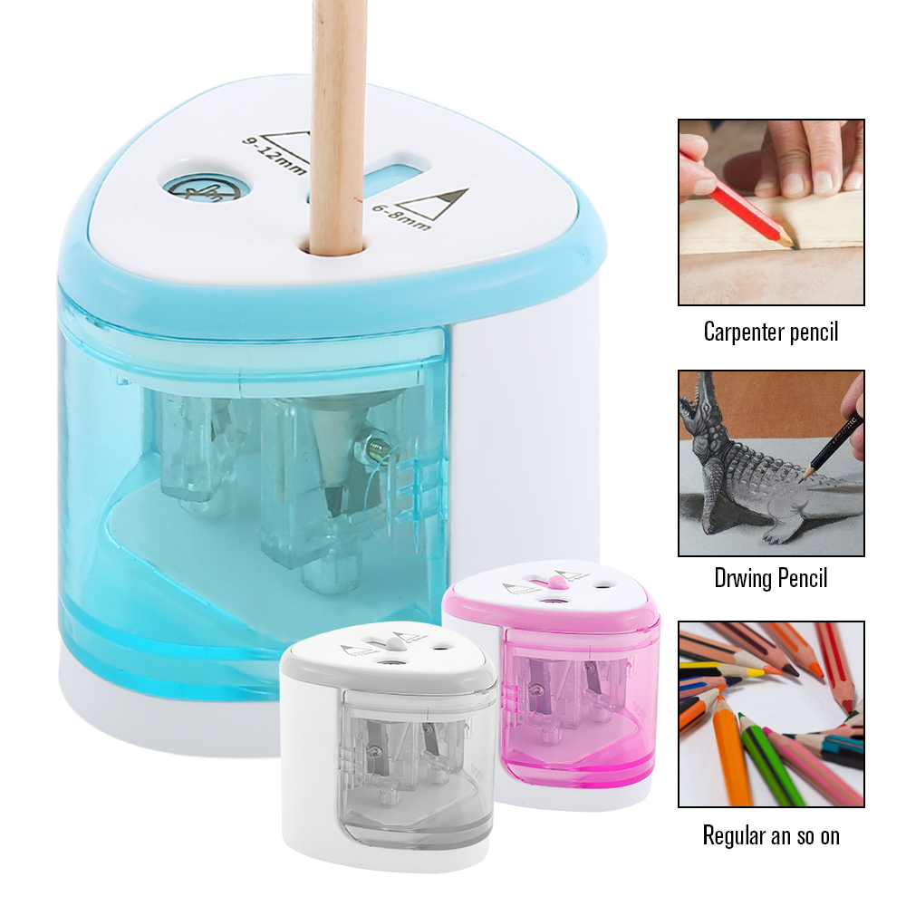 Willstar 2 Hole Electric Pencil Sharpeners Automatic Desktop Battery