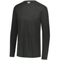 thumbnail image 2 of Augusta Tri-Blend Long Sleeve Crew 3075 Black Heather S, 2 of 2