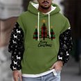 thumbnail image 1 of Sudadera con capucha para hombre, estilo casual, con cuello redondo, estampado, manga larga, blusa de poliéster, 1 of 5